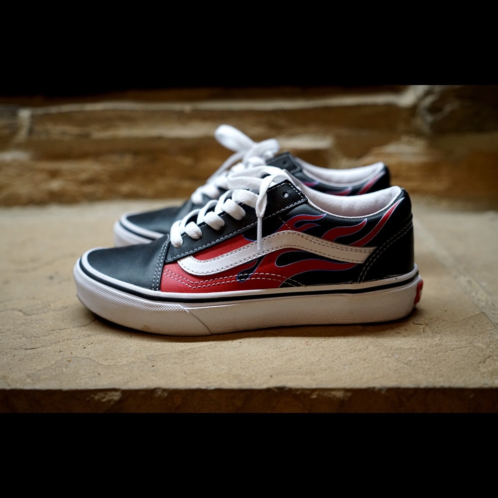 Leather Flame Vans